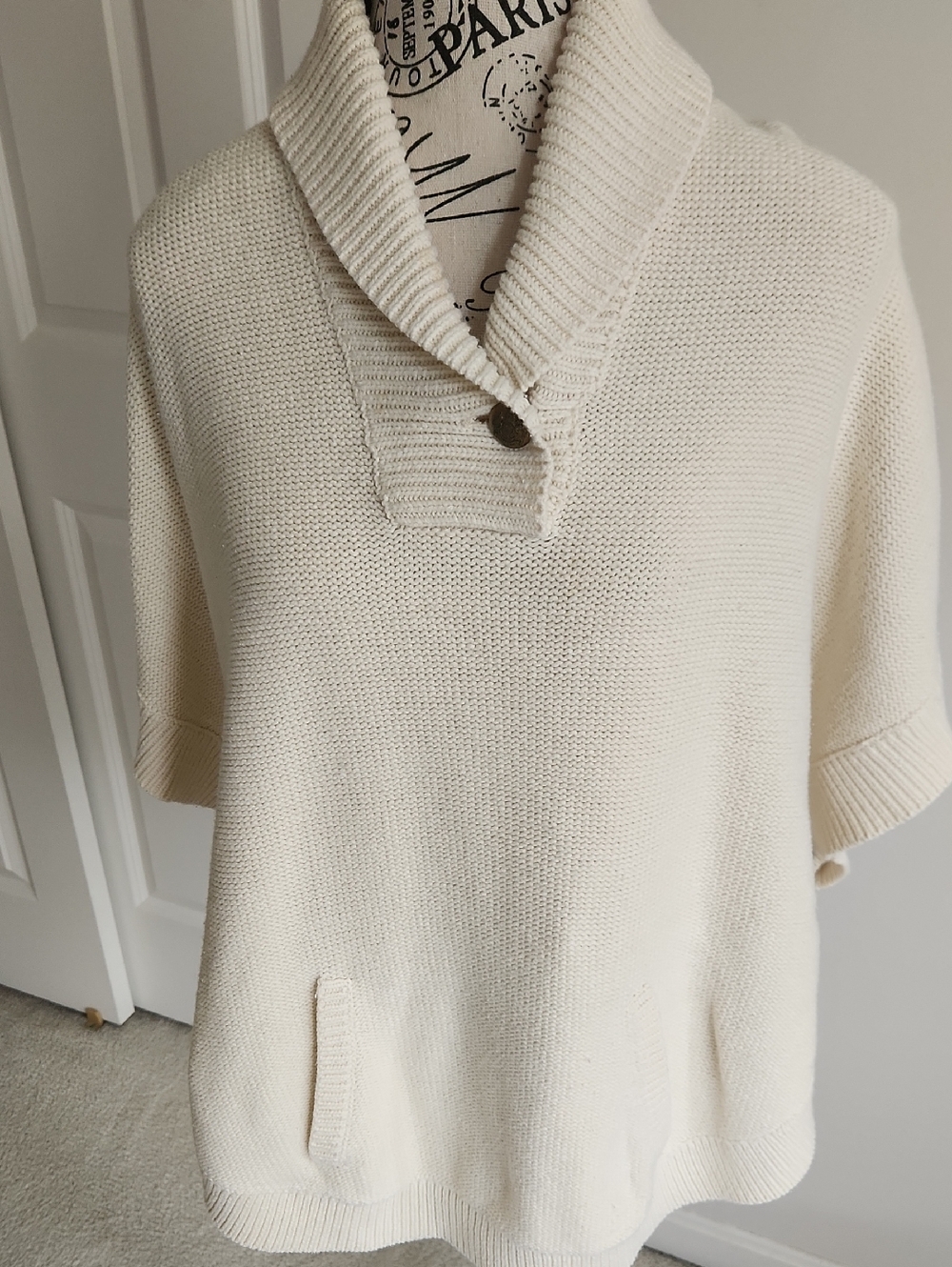 Ralph Lauren Cream Poncho Cape Sz Small